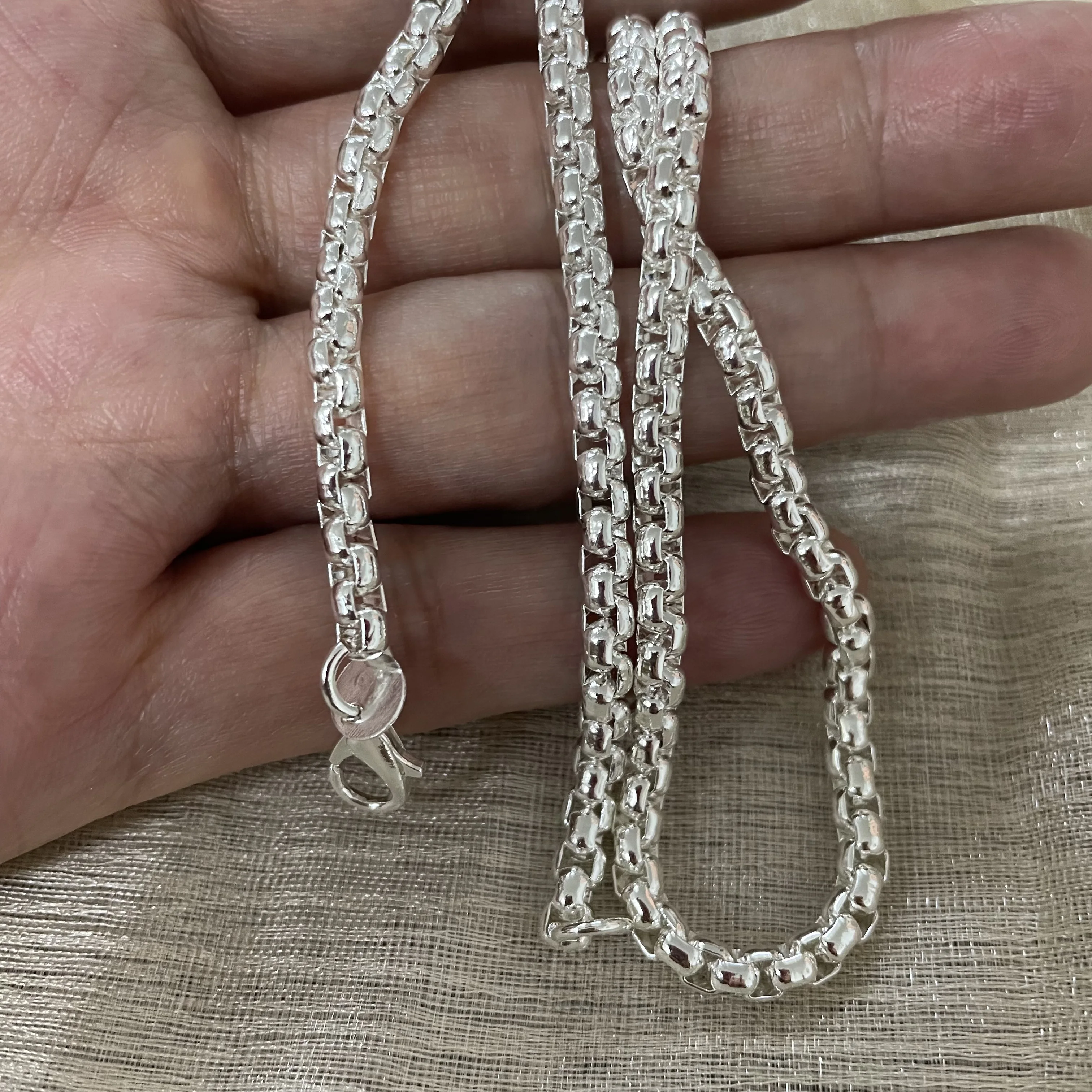 Lihong Gorący Srebrny Łańcusze – 925 Sterling Silver Chain Necklace Men recenzja i cena