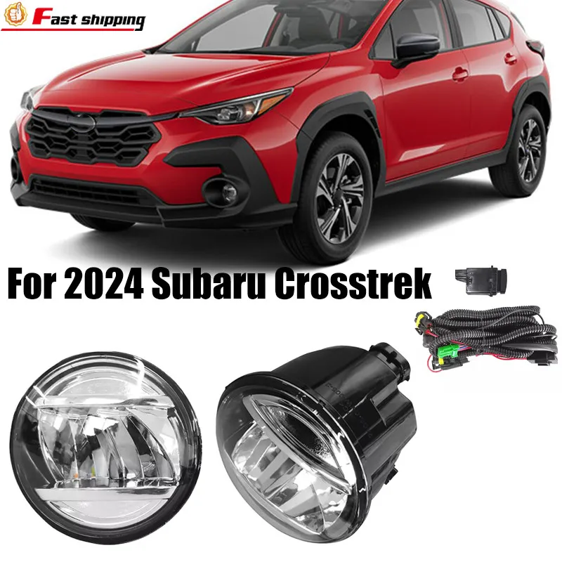 

Fit 2024 Subaru Crosstrek Pair Full LED Clear Lens Fog Lights Fog Lamps W/Wiring