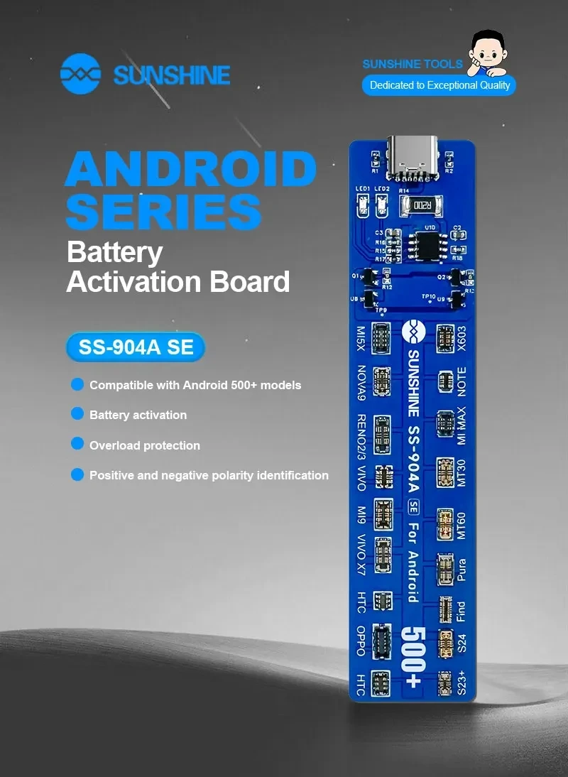 

SUNSHINE SS-904A SE Android Battery Activation Board Quick Charging Phone Repair Tool for Android Samsung Huawei Phones Battery