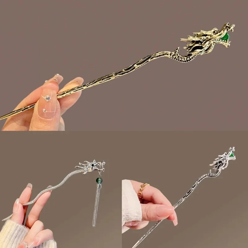 

Delicate Dragon Hairpin Chinese Hair Cheongsam Hair Pin Sticks for Taking Photo Hair Styling Supplies