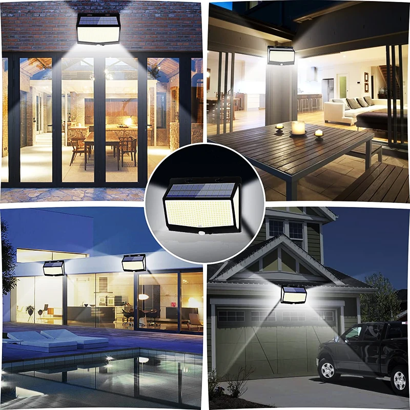 468 LED Outdoor Solar Sensing Wall Lights 3 Mode Motion Sensor Waterproof Street Lamp For Garden Patio Balcony Yard