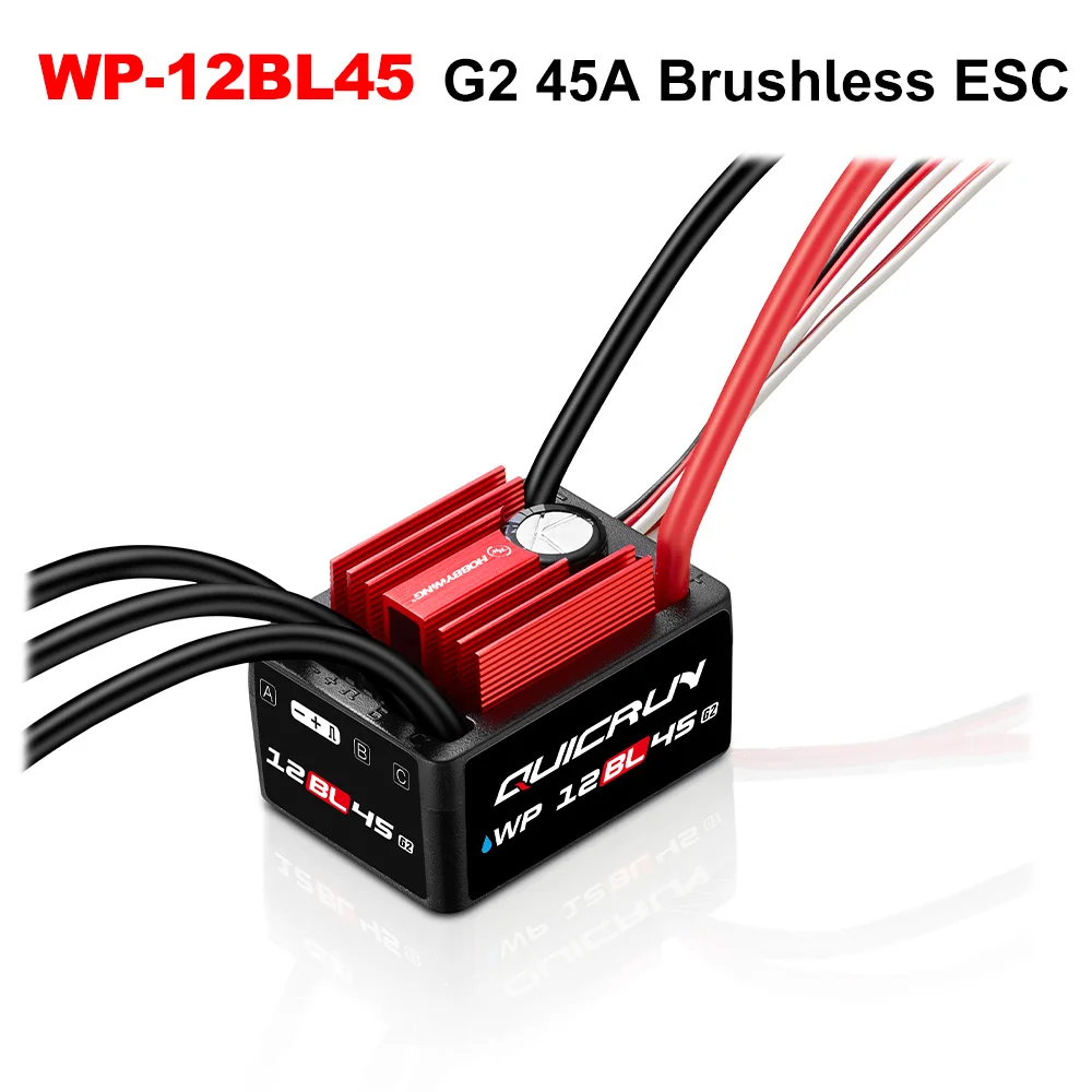HOBBYWING Borstelloze Sensorloze Combo QUICRUN 2840 2850 Motor 12BL45 G2 45A ESC As Waterdicht Voor 1/12 1/14 1/16 RC Auto's