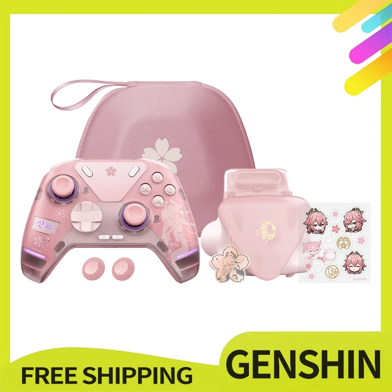 Genshin APEX4 Game Handles Wireless Yae Miko Pink Gamepads Customized Gaming Controllers With Hall Rocker For XBOX STEAM PC Girl