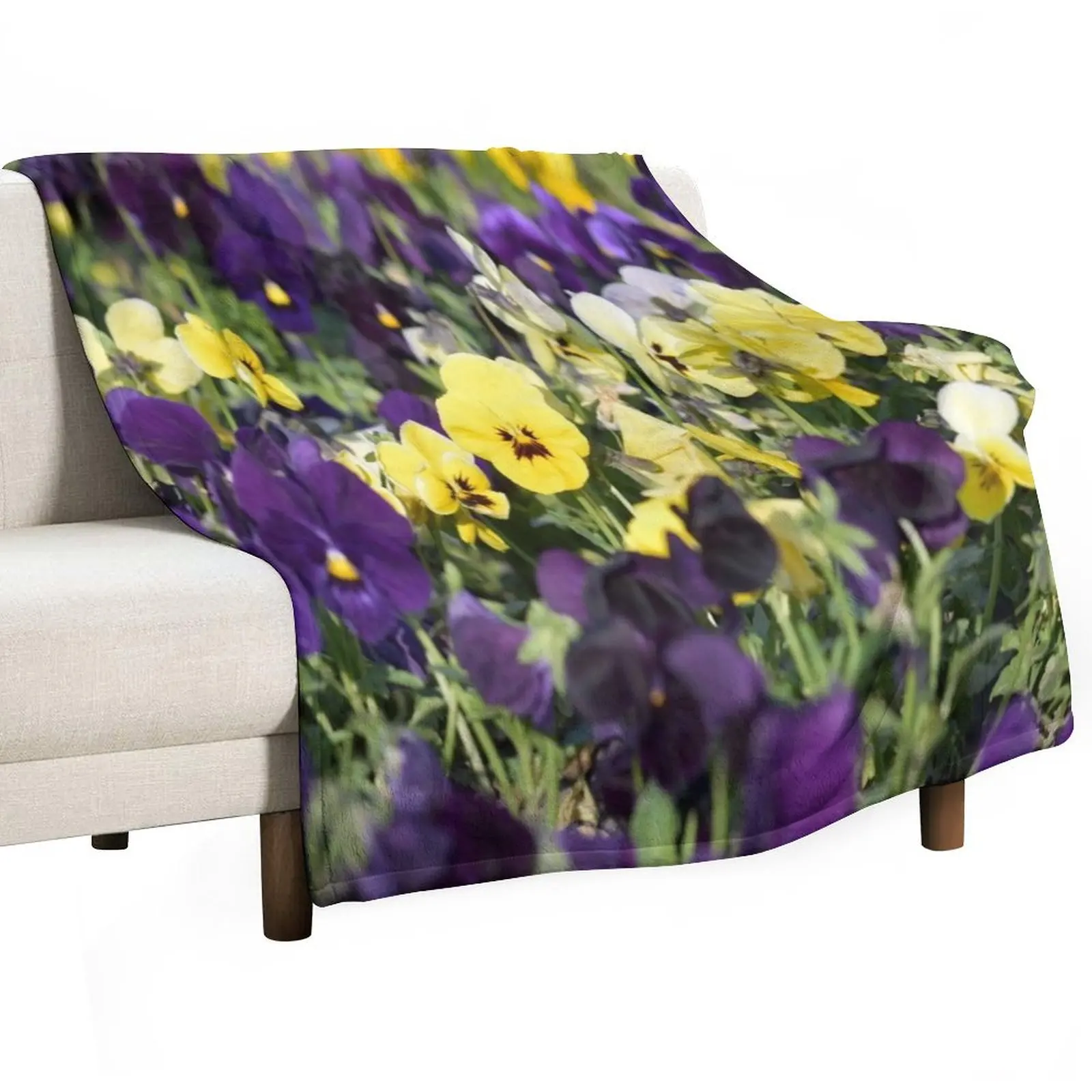 Yellow and purple violets Throw Blanket christmas gifts Luxury Thicken Designers Sofa Throw Blankets