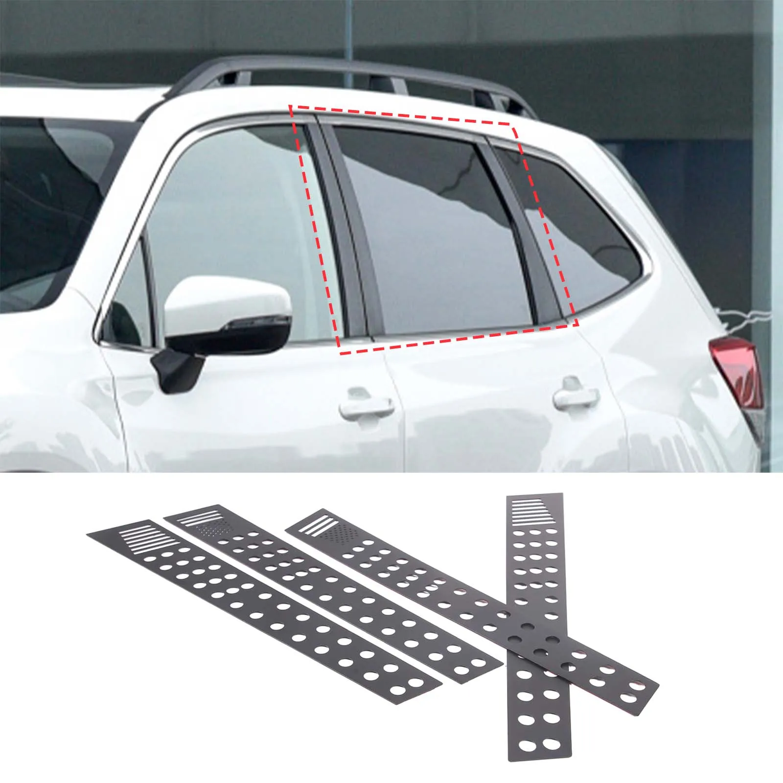 

For Subaru Forester 2019-2024 Aluminum alloy Car Window B-pillar Center Pillar Trim Sticker Car Accessories