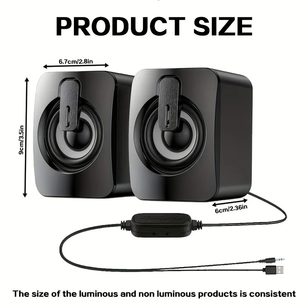 Altoparlanti per computer Scatola audio per PC Microfono HIFI Stereo USB cablato Caixa De Som con luce LED per computer desktop