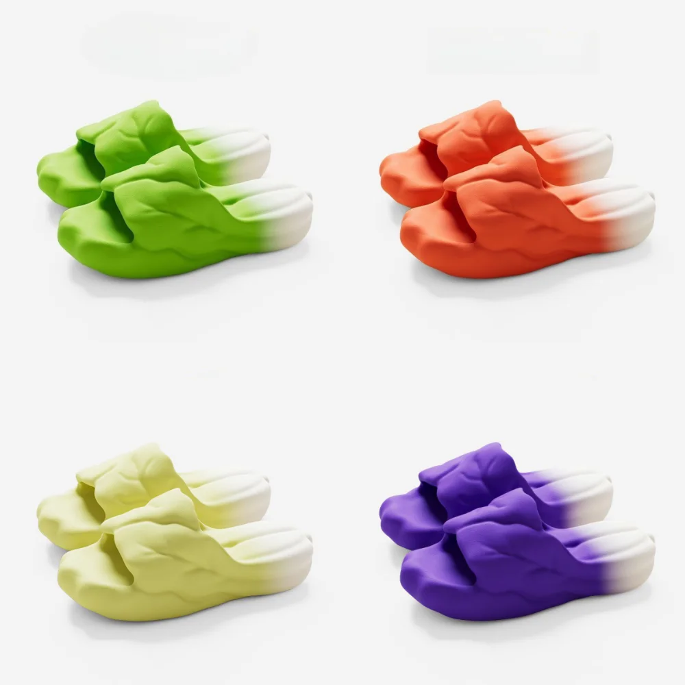 الموضة الإبداعية محاكاة الملفوف النعال لينة أسفل مضحك إيفا الخضار النعال سميكة وحيد ثلاثية الأبعاد الملفوف الأحمر الشرائح غرفة نوم