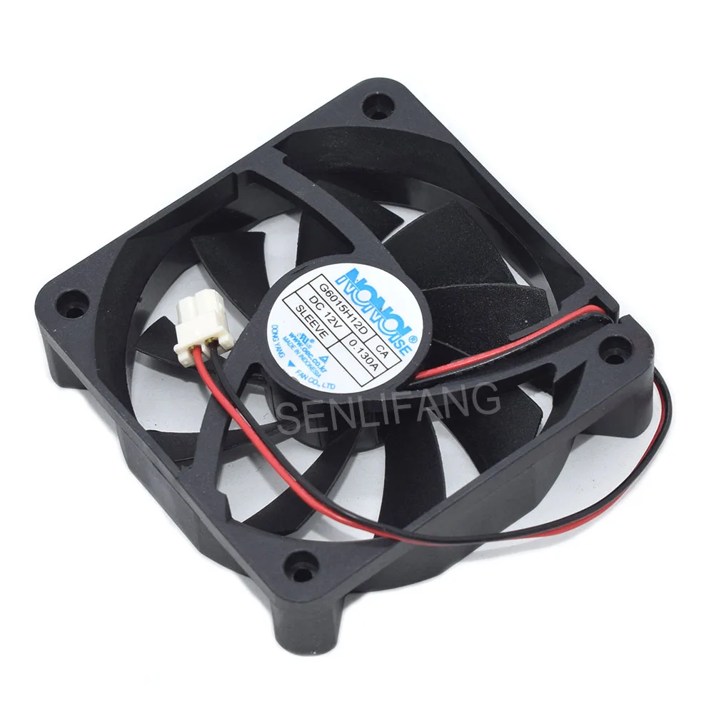New DC12V 0.130A 2Pin 6015 60X60X15MM G6015H12D 2-Wire Cooling Fan