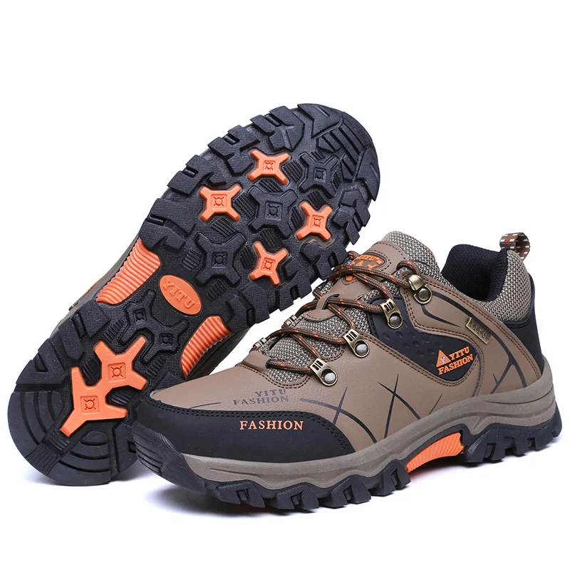 

New Leather Sneakers Breathable Men Casual Shoes Comfortable Walking Shoes Non-Slip Outdoors Hiking Shoes Fashion Men's Shoes39-