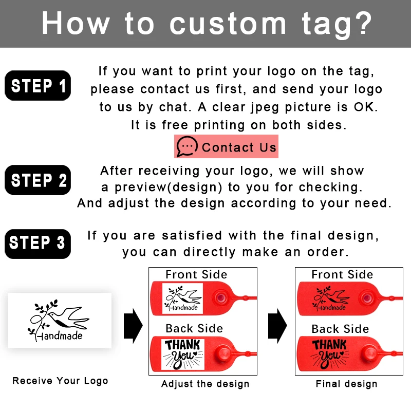 100Pcs Custom Clothing Hang Tags Personalized Plastic Security Seal Print Garment Shoe Clothes Bag Product Logo Gift Label 200mm