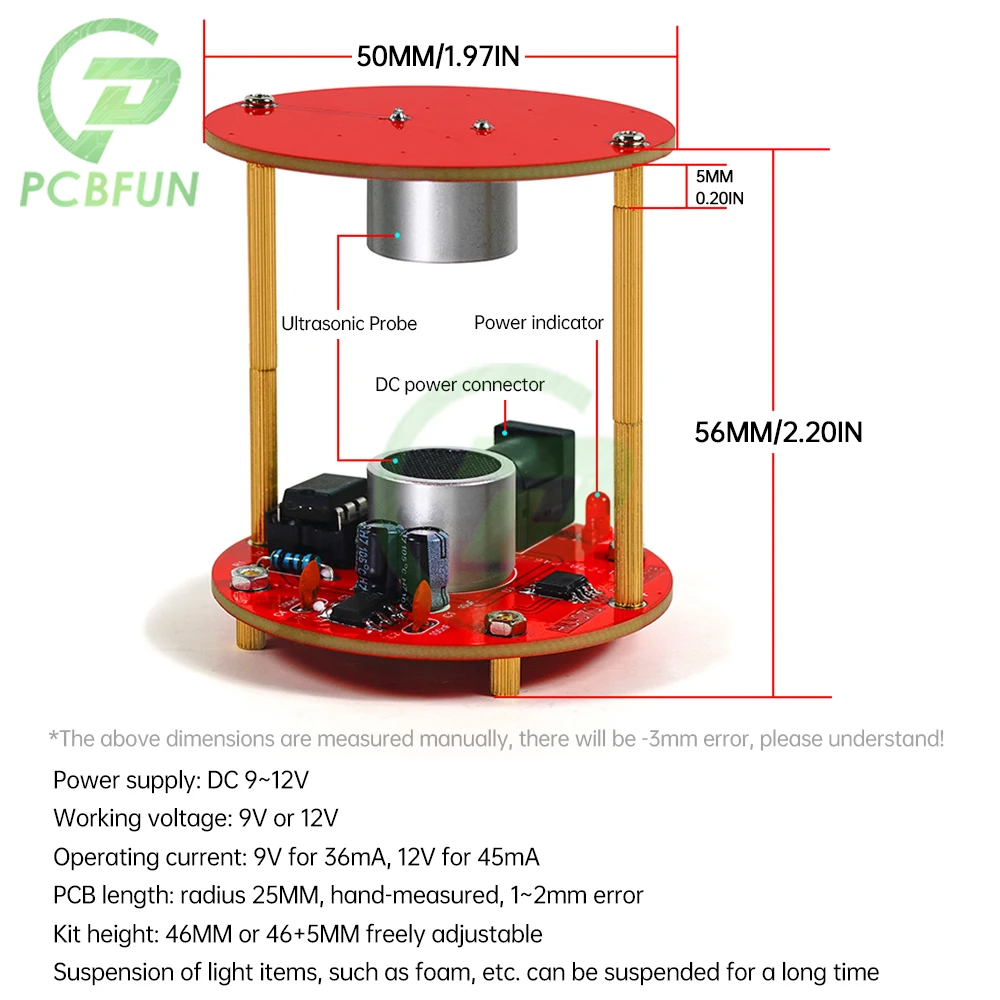 DIY Ultrasonic Levitation Kit Mini Standing Wave Controller Technology Small Production Student Teaching Welding Practice Parts