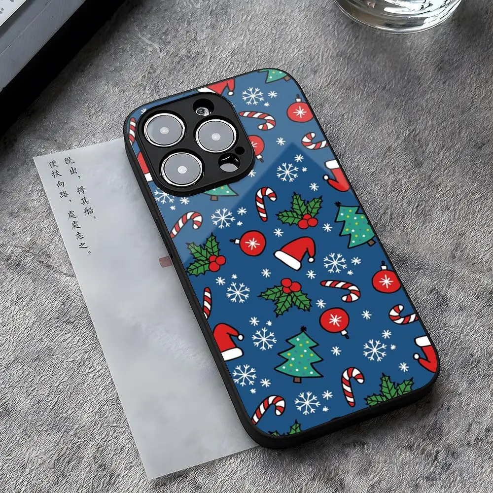 Christmas snowflake tree Phone Case Tempered Glass For iPhone 14 13 16 12 15 11 Pro XS Max Plus Mini X XR SE2020 Coque image 5