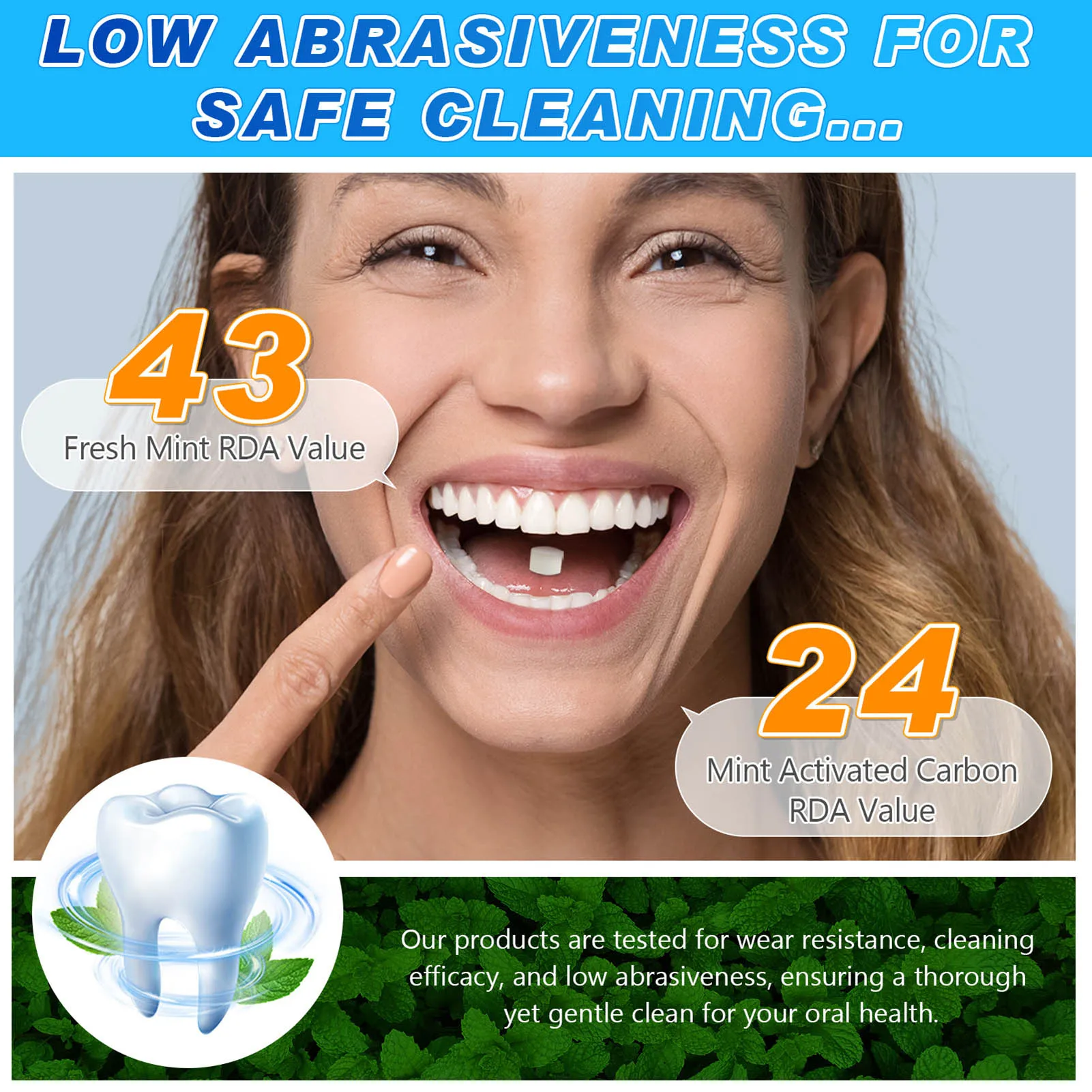 Chewable Toothpaste Tablets Eco-Friendly Travel Toothpaste Tabs for Home Families Oral Health Care