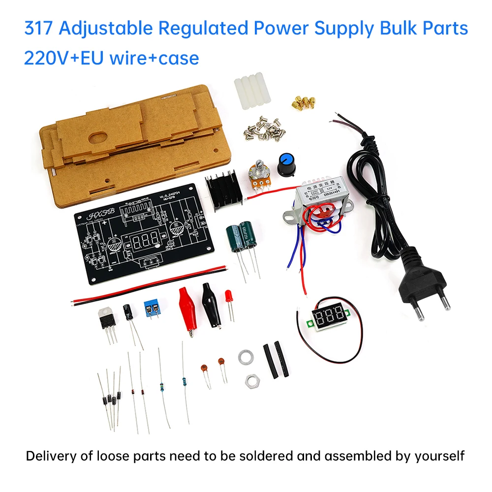 DIY LM317 Adjustable Regulated Voltage 220V/110V to 1.25V-12V Step-down Power Supply Module Learning DIY Electronic Kit