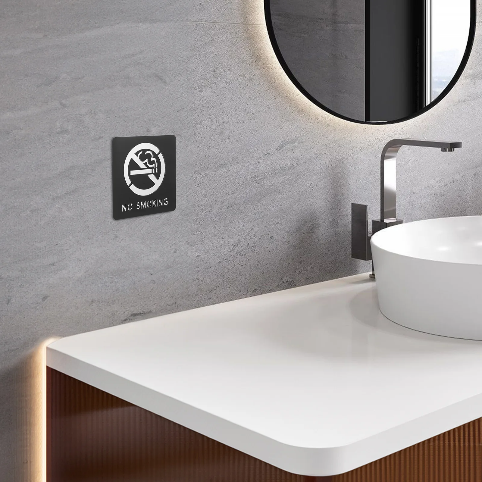 

No Smoking Sign Waterproof Self-Adhesive Acrylic Label for Business Public Areas Offices Conference Rooms Office Bathroom Sign