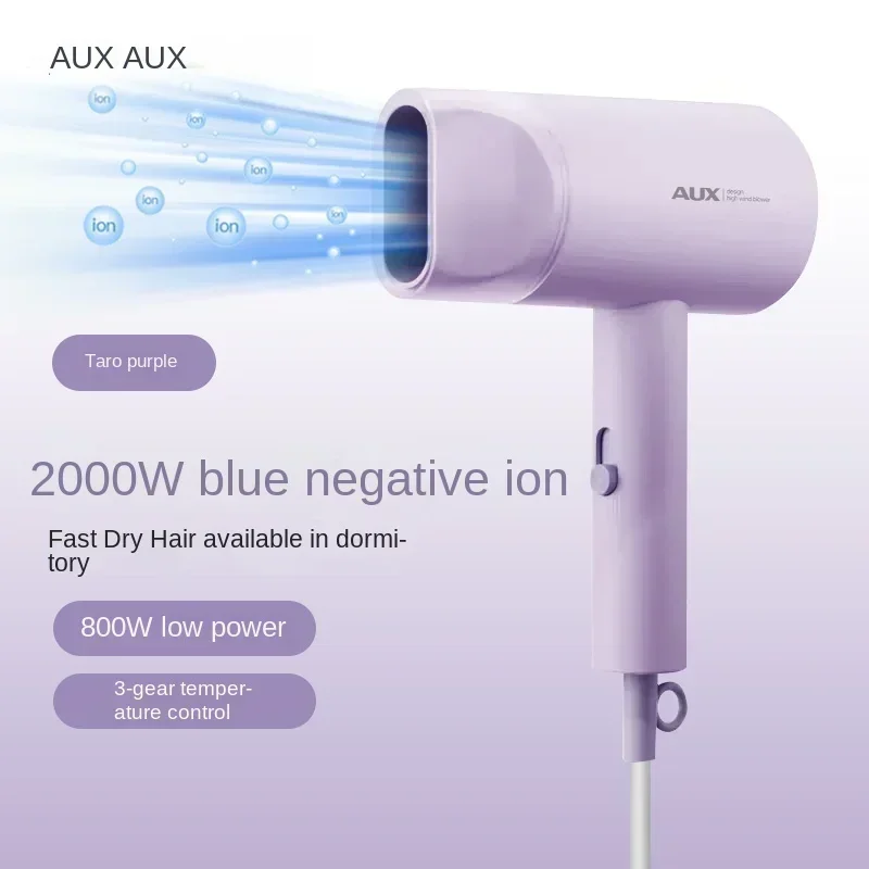 Sèche-cheveux haute puissance avec protection ionique, AUX, hommes et femmes, 220V