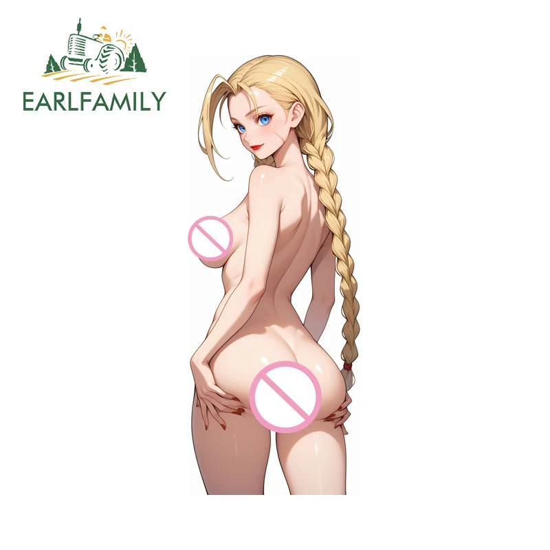 EARLFAMILY Chunli عارية بعقب دعم اكسسوارات السيارات Waifu Loli Bottocks ملصقات ويندوز Campervan ملصق مائي مقاوم للماء علبة السيارة #3