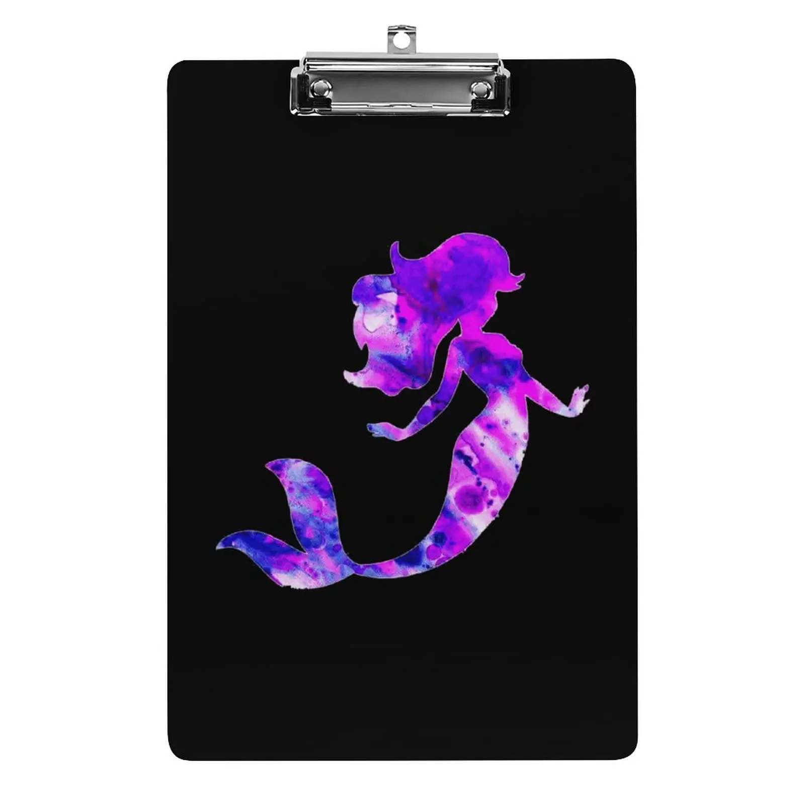 Cartoon Mermaid Acrylic Clipboard A4 Size with Metal Clip for Students Office Document Organizer Art Outdoor Sketching Supplies