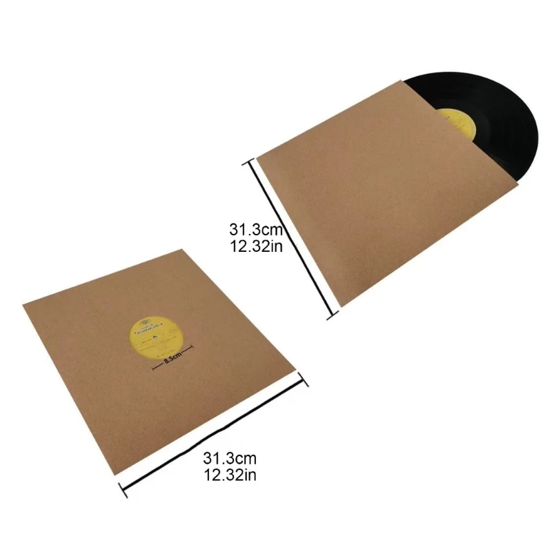 Couverture disque 12 pouces, pochettes extérieures refermables, en papier Kraft Composite pour disques vinyle 3LP,