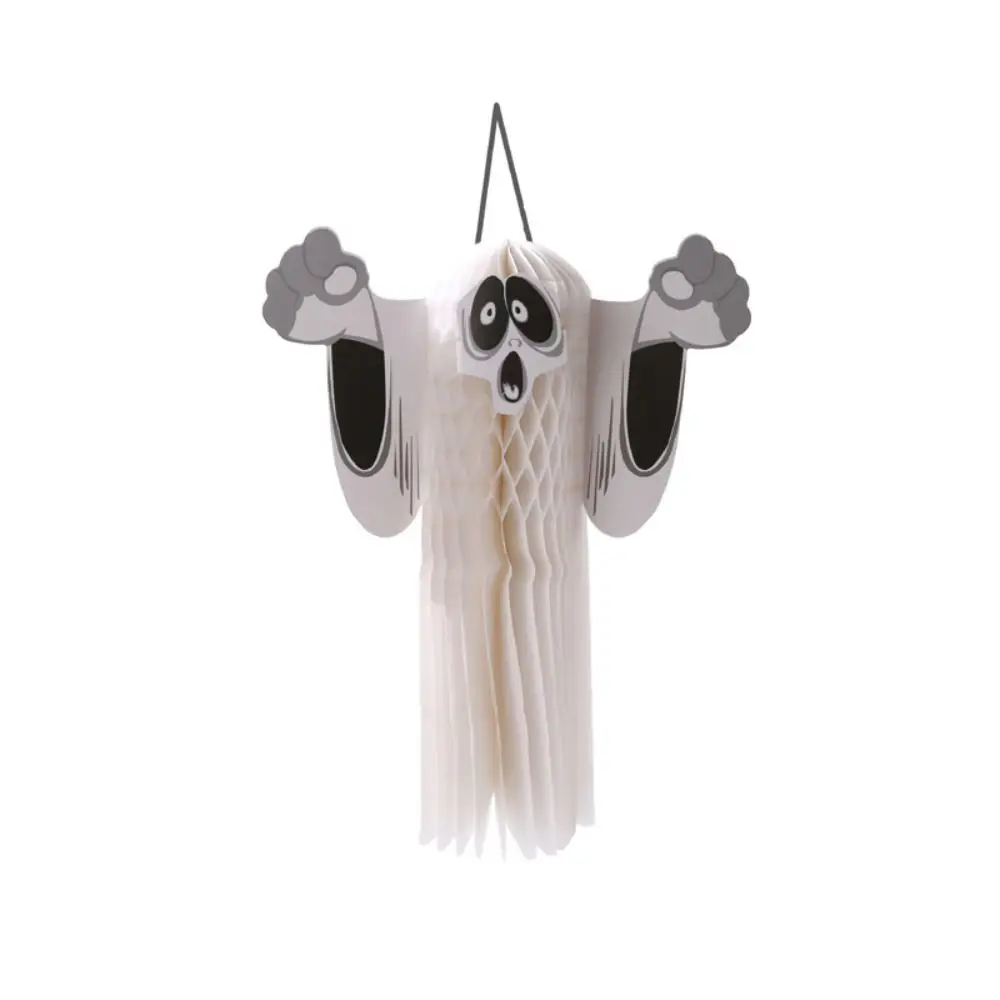 Haunted House 3D Ghost Hanging Ornaments Bar Door Hallway White Horrible Paper Pendants Halloween Fun Shroud Decoration