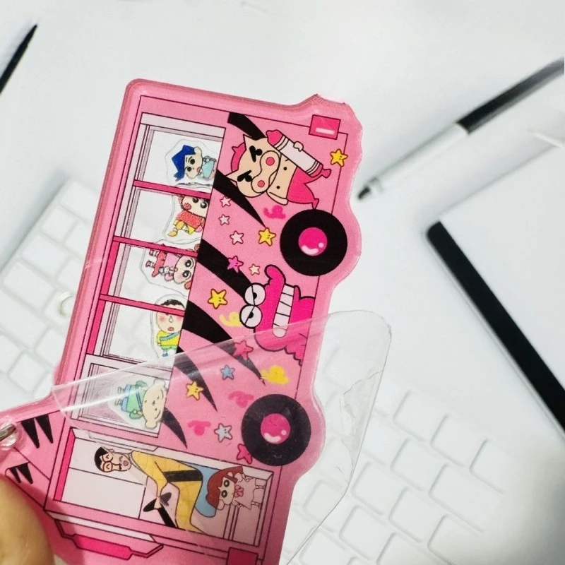 Crayon Shin-chan Boochan personalisierter kreativer Acryl-Rocker-Schlüsselanhänger, niedliche Taschen-Dekoration, schüttelbarer Anhänger, Geschenk, Großhandel – Detail 5