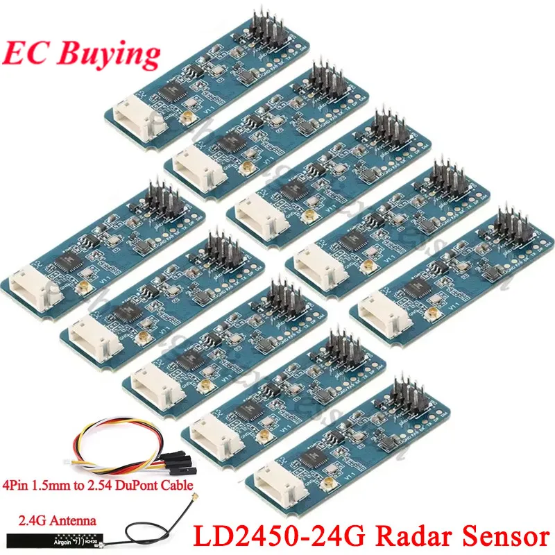 10Pcs/1pc LD2450 24G MM Wave Human Body Motion Tracking Trajectory Radar Sensor Module HLK-LD2450 Sensing Distance 8M Smart Home