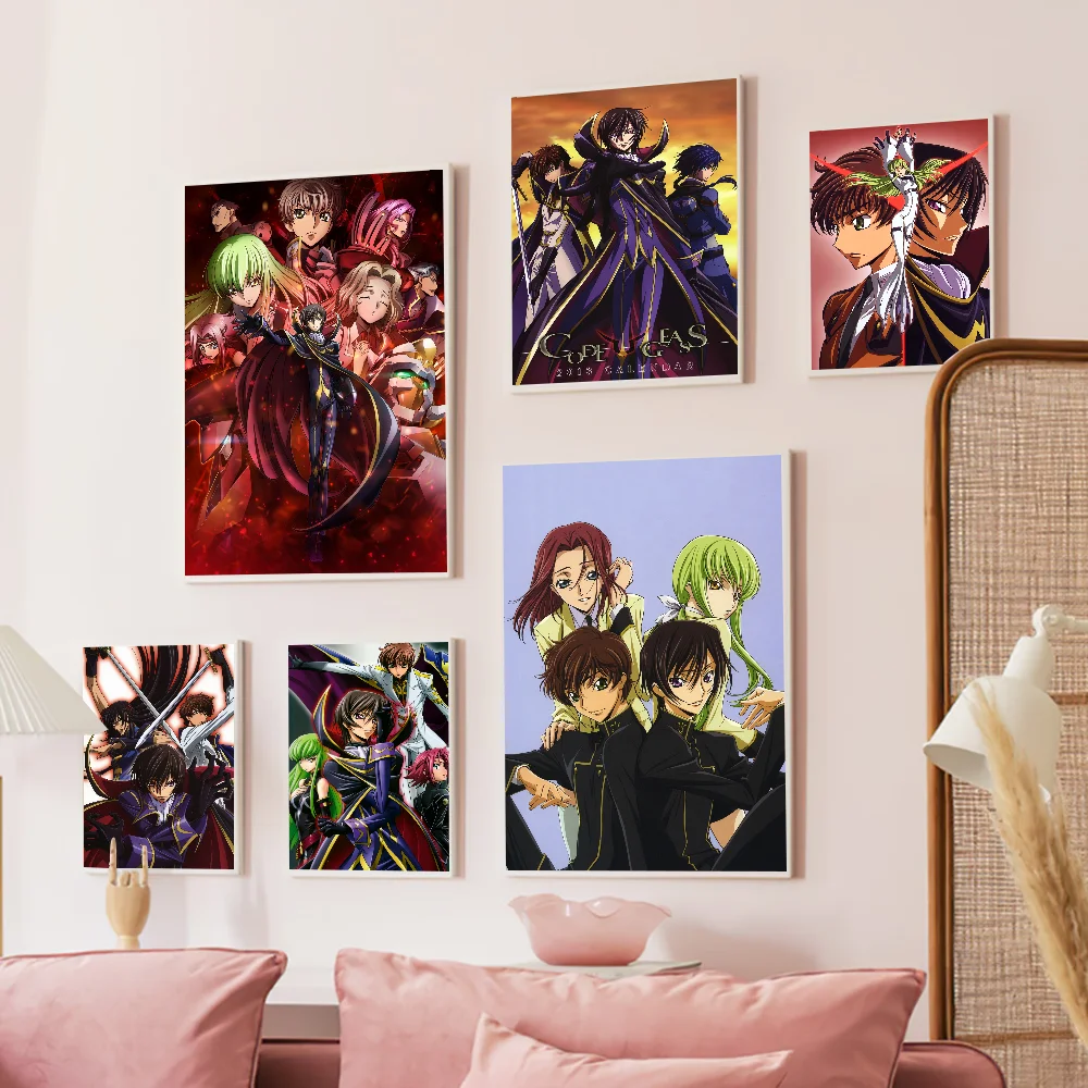 CODE GEASS Hangyaku No Lelouch Classic Movie Posters Vintage Room Bar Cafe Decor Stickers Wall Painting