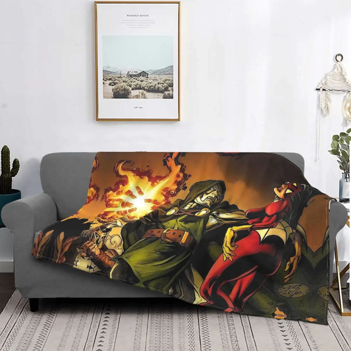 Couverture super foreBlanket de MARVEL Doctor Doom glunel, couvertures mignonnes toutes saisons, couvertures de jet ultra douces pour lit, couette fine en peluche