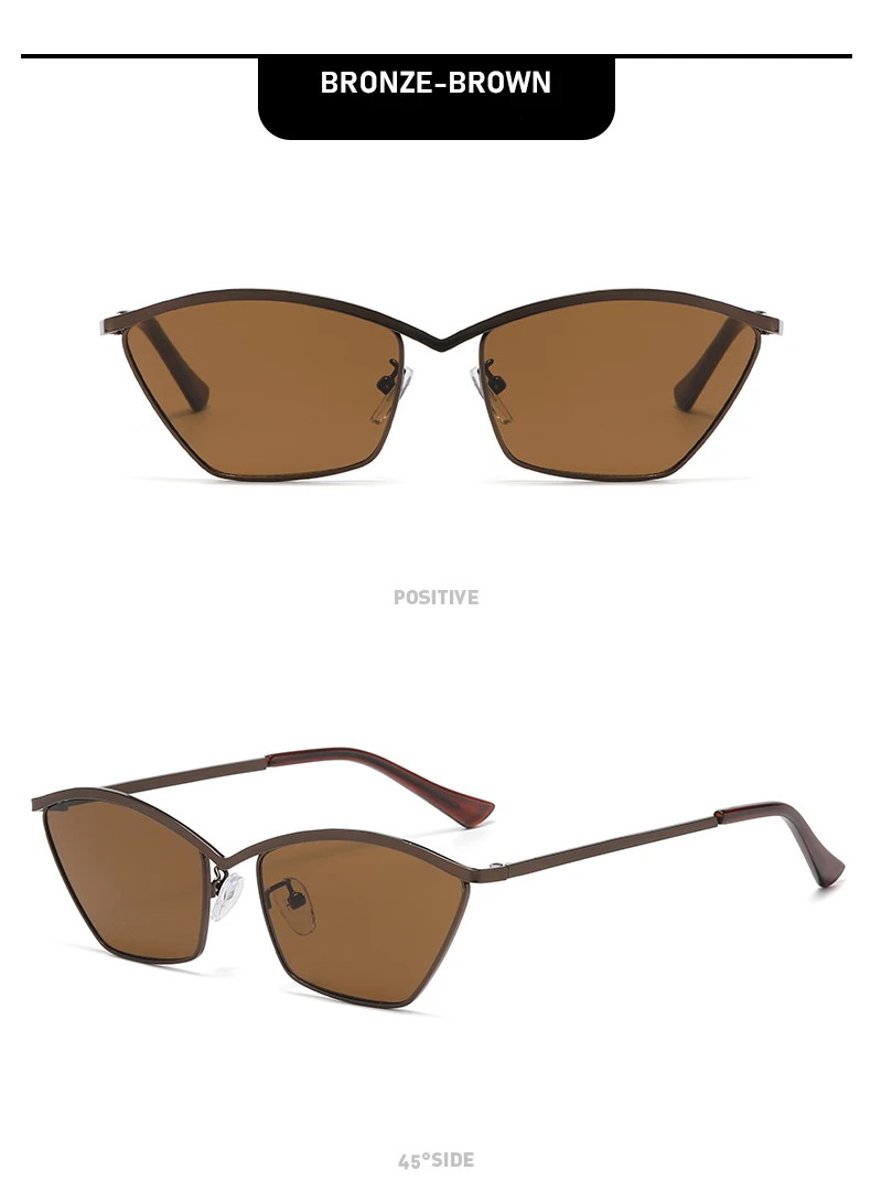 Neue trendige Cat-Eye-Sonnenbrille mit Retro-Metallrahmen, hochwertige UV-beständige Sonnenbrille für Männer und Frauen 2508 – Detail 12
