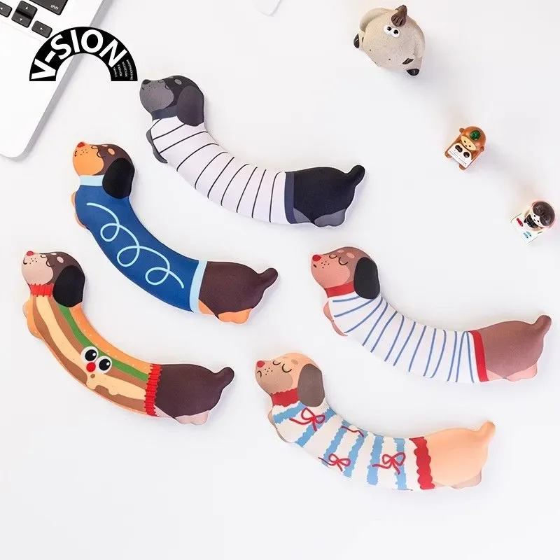 

Mouse Pad With Wrist Rest Support 3D Stereo Dachshund 200*80MM Fill Memory Sponge Rubber Base Ergonomics Mini Office Mouse Mats