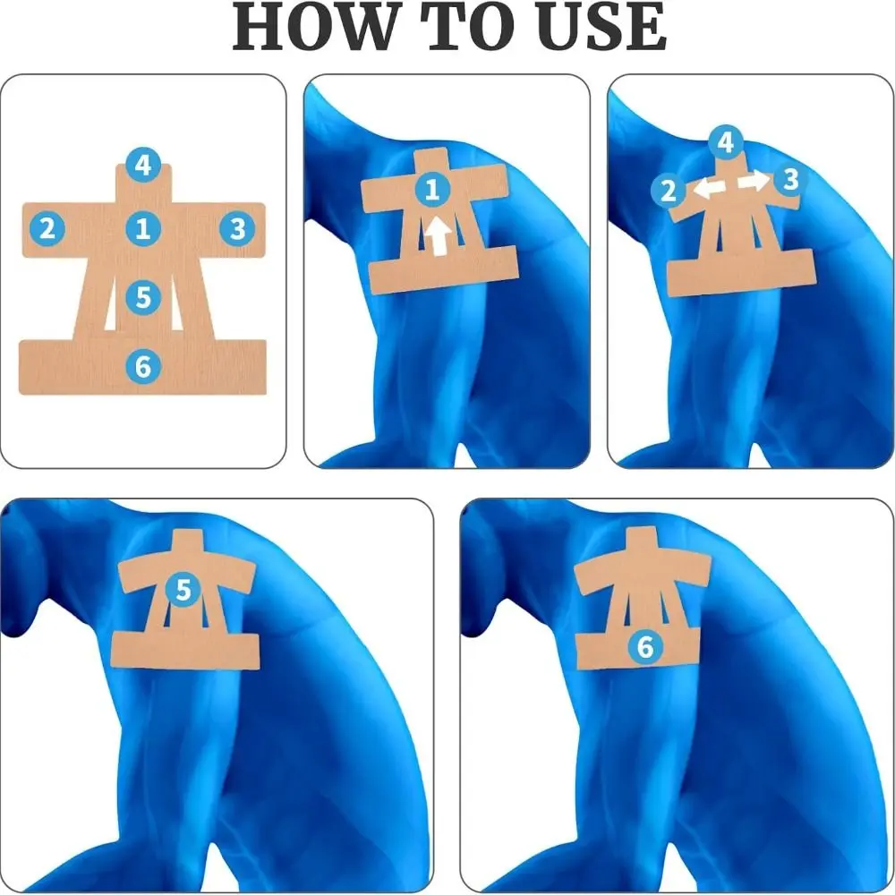 شريط علم الحركة الجديد المقاوم للماء، شريط كتف هيبوالرجينيك قابل للتنفس، شريط رياضي، دعم رياضي #4