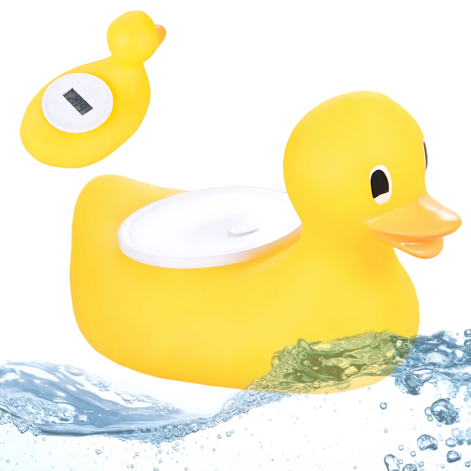 Baby Bath Water Thermometer Cartoon Duck Waterproof Digital Room Infant Warning Bathtub Alarm Color Coded LCD Screen