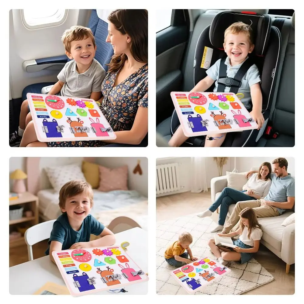 فتح خشبي مشغول مجلس اللعب شكل فارز لغز مونتيسوري مشغول مجلس اللعب التفاعلية المحمولة مونتيسوري فتح لعبة