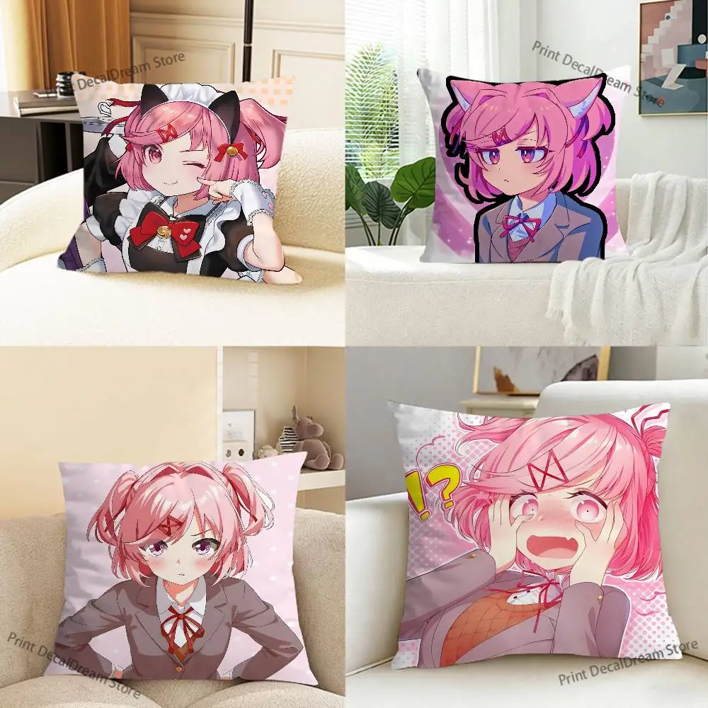 DDLC N-Natsuki Pillow Case Ultra Soft Skin Friendly Fabric Cloud Like Comfort & Concealed Zipper