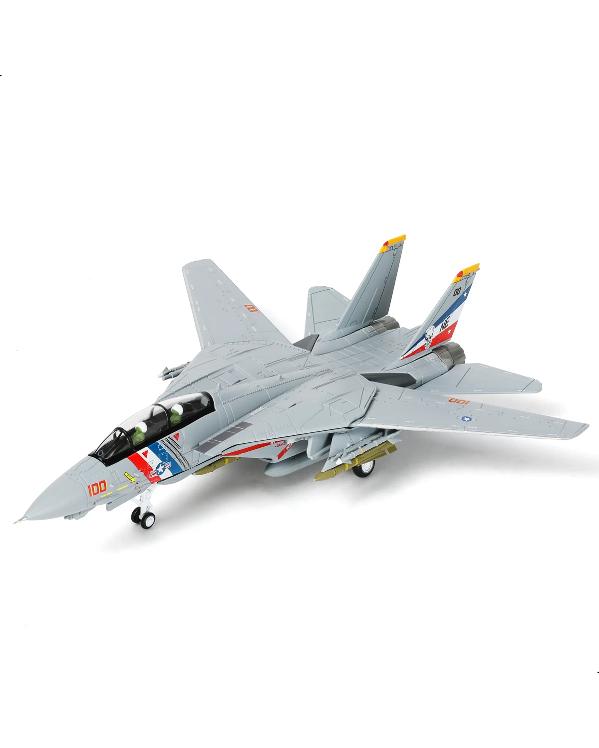 NUOTIE 1/100 F-14A Tomcat VF-2 Bounty Hunters Pre-Built Diecast Alloy Fighter Model with Stand Military Collection Display Gift