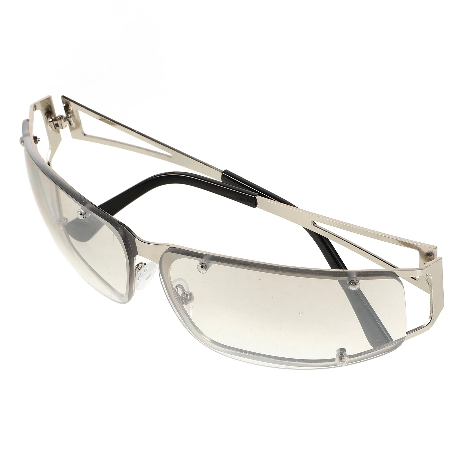 

Silver Frame Sunglasses Men Women Trendy Unisex Outdoor Driving Fashionable Sunglasses for Summer Vacation Fitness Cycling