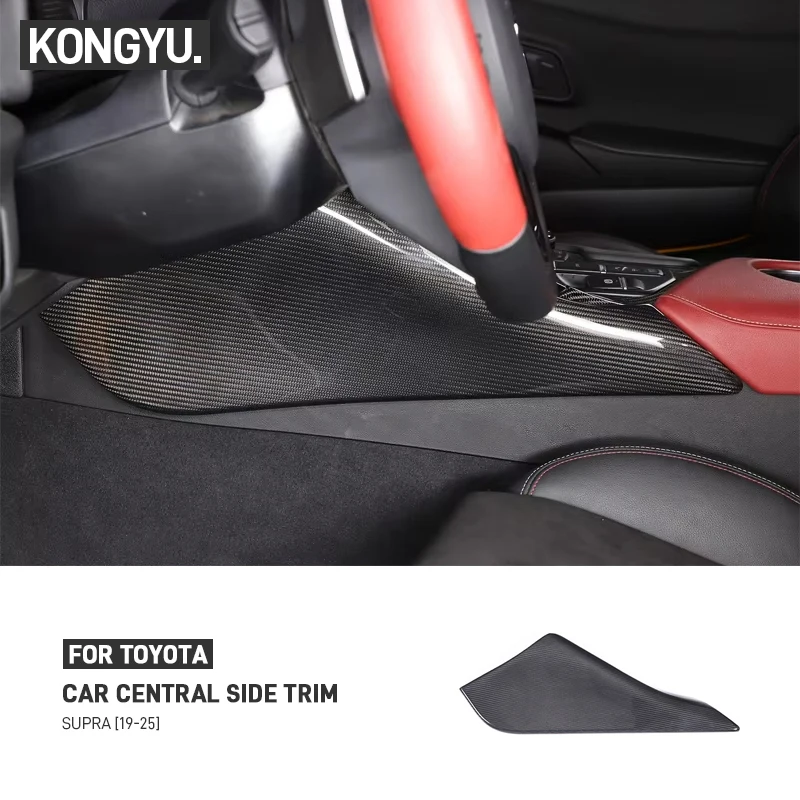 For Toyota GR Supra A90 A91 2019-2025 Real Carbon Fiber Car Central Control Gear Shift Side Panel Trim Cover Sticker Accessories