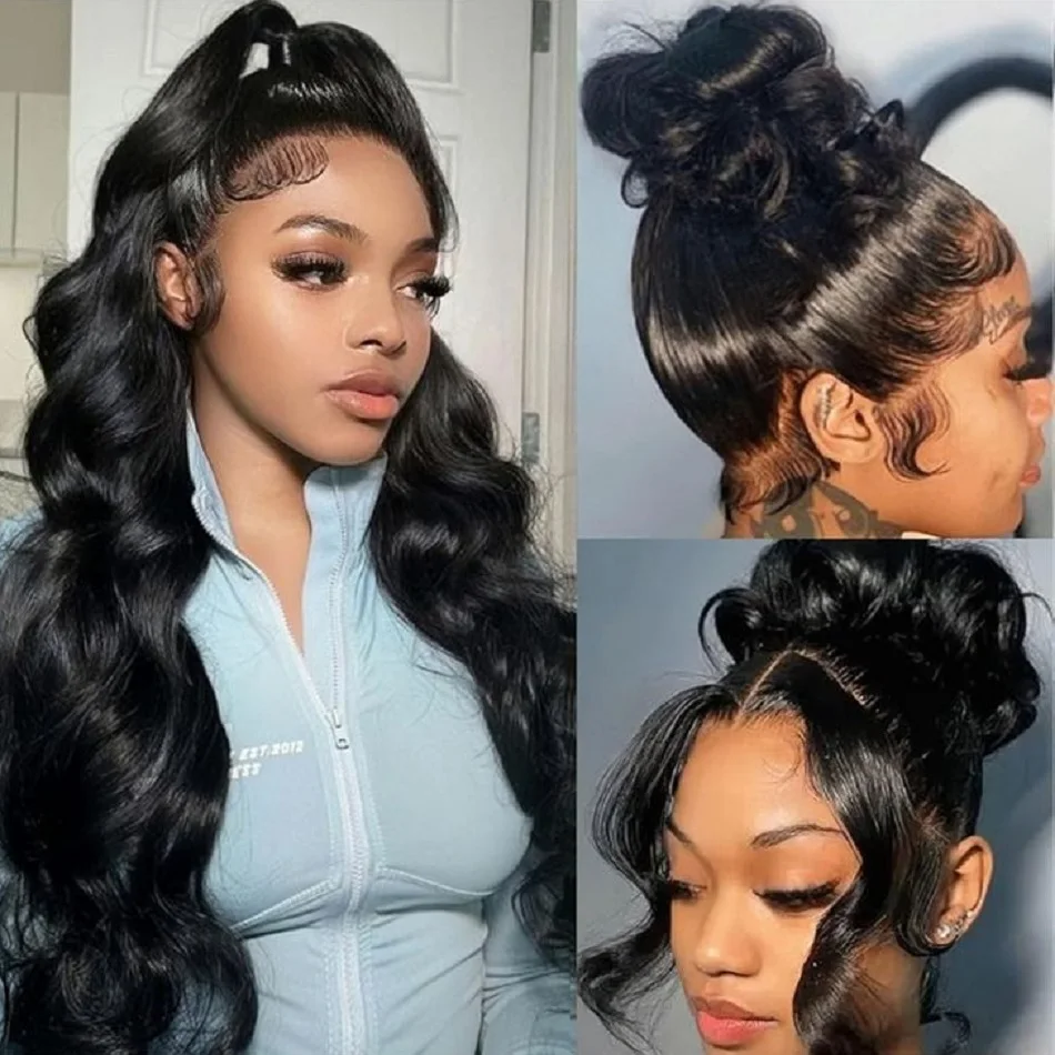 

Невидимый парик 360 Full Glueless из натуральных волос с потайным шнурком, 360 Lace Frontal Wig, Body Wave, 30 дюймов, HD Lace Front Wigs