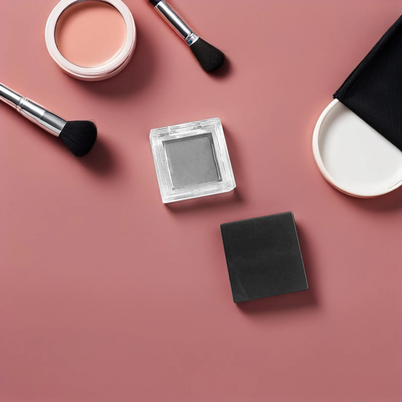 

1set Empty Eyeshadow Container Travel Size Makeup Mixing Palette Portable Storage Tray For Blush Highlighter Eyebrow