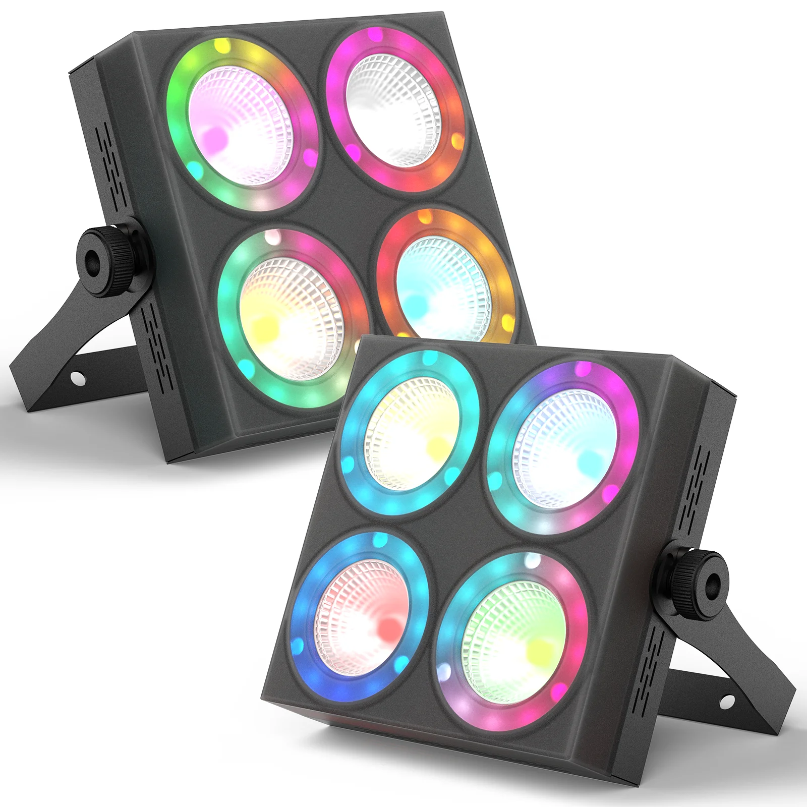 

Datewink 2Pcs 80W RGBW LED Par Light With Strip 4 Eye Wall Washer Light DMX Stage Lighting Effect For DJ Disco Party Wedding Bar