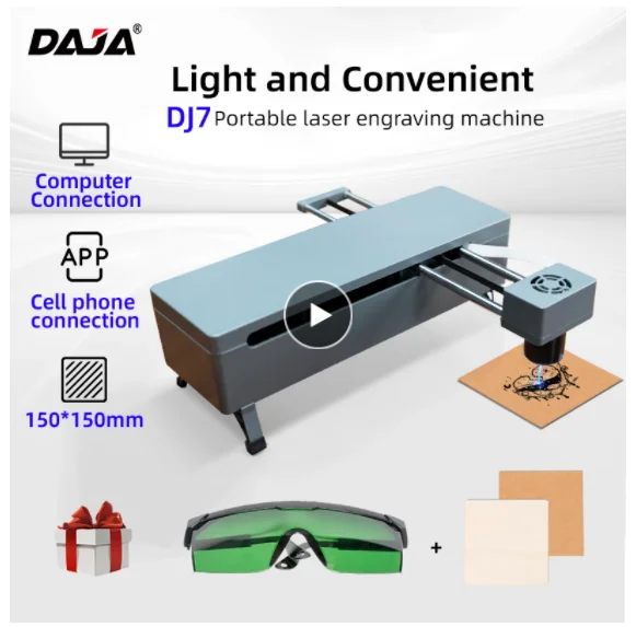 DAJA DJ7 6040 150w 7050 3020 Tiles Mini Coding Engraving Machinery Price Laser Cutting Machine for Plastic Sheet