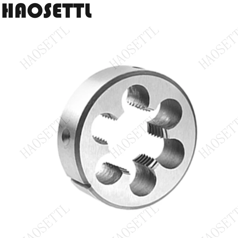 HAOSETTL M27X0.5, M27X0.75, M27X1, M27X1.25 Conjunto de torneira e matriz manual direita, torneira de rosca de máquina HSS e matriz redonda