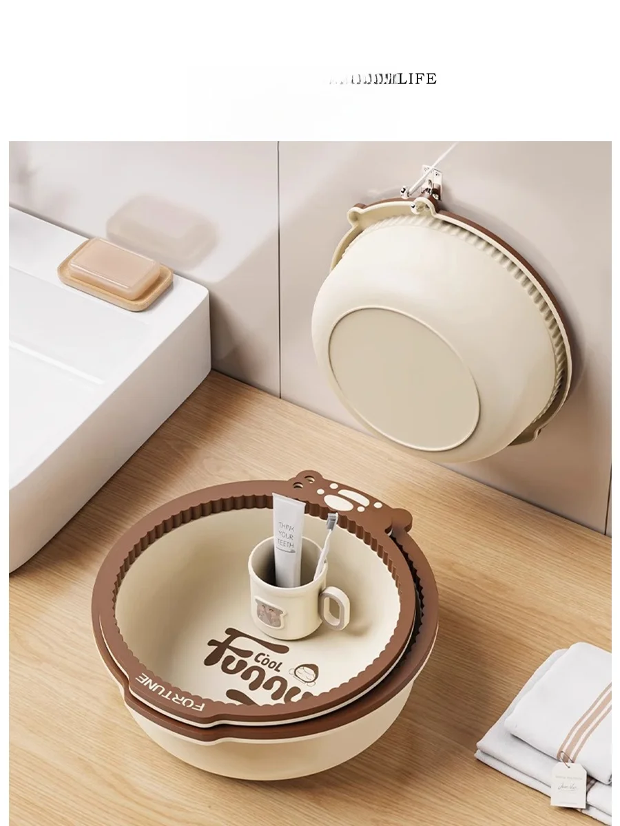 

Tive Twimera Thiened Durable Children's Batoom Sink Set Baby Cr Sle Double Dr round Plastic Batoom Tool