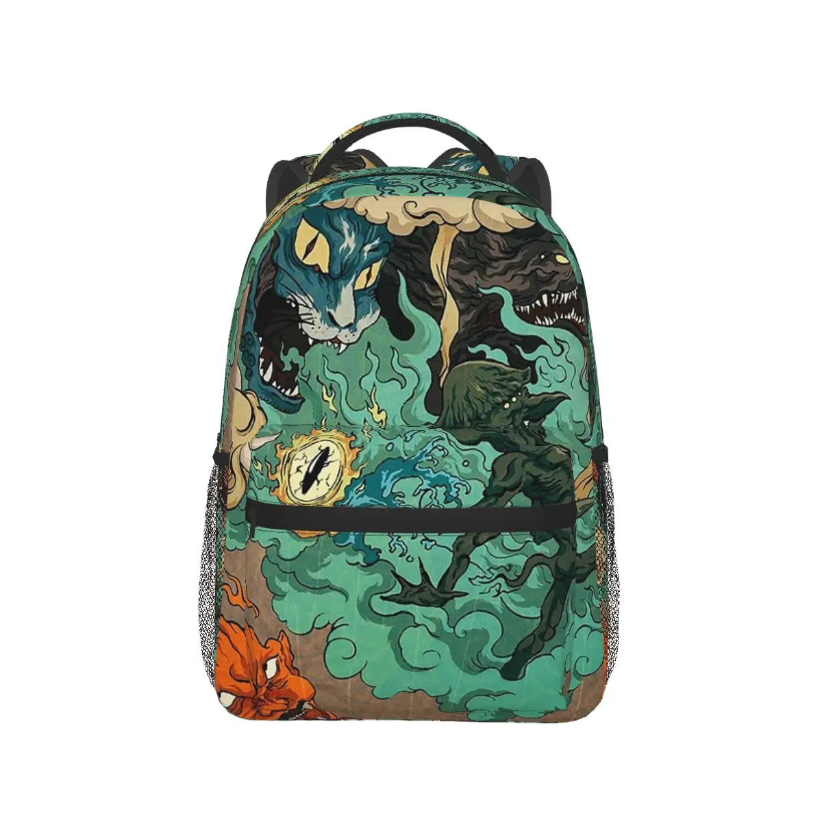 Mochilas Kaiju japonesas vintage para meninos e meninas, mochilas escolares estudantis Mochila de viagem dos desenhos animados, bolsa de ombro de grande capacidade