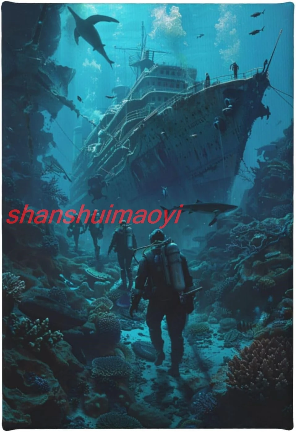 MA6GE8DE Canvas Frameless Painting Explore Sunken Ships,Indoor Bathroom Decor Paintings Canvas,Home Living Room,Study,Bedro ALI