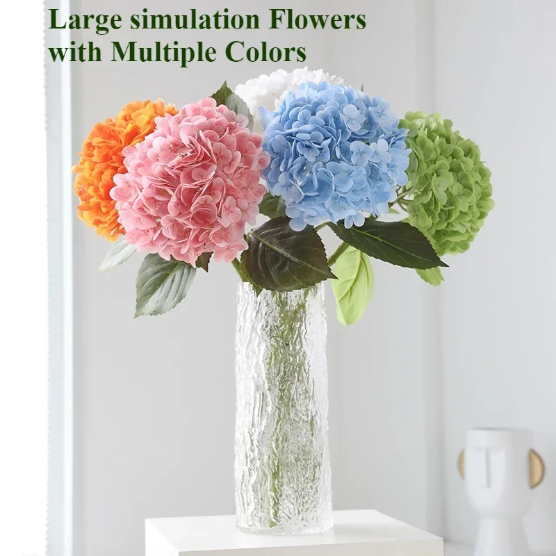 

Artificial Hydrangea Ball Long Bouquet True Touch Latex Embroidery Flower Home Decoration Wedding Bridal Bouquet 52cm