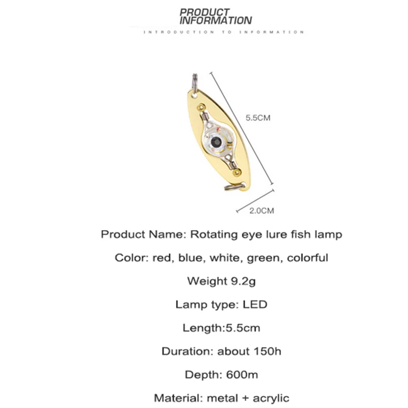 LED Fishing Lure Light Deep Drop Fishing Spoons Underwater Eye Shape Fishing Lure Light Tackle Fishing Equipment Accessories