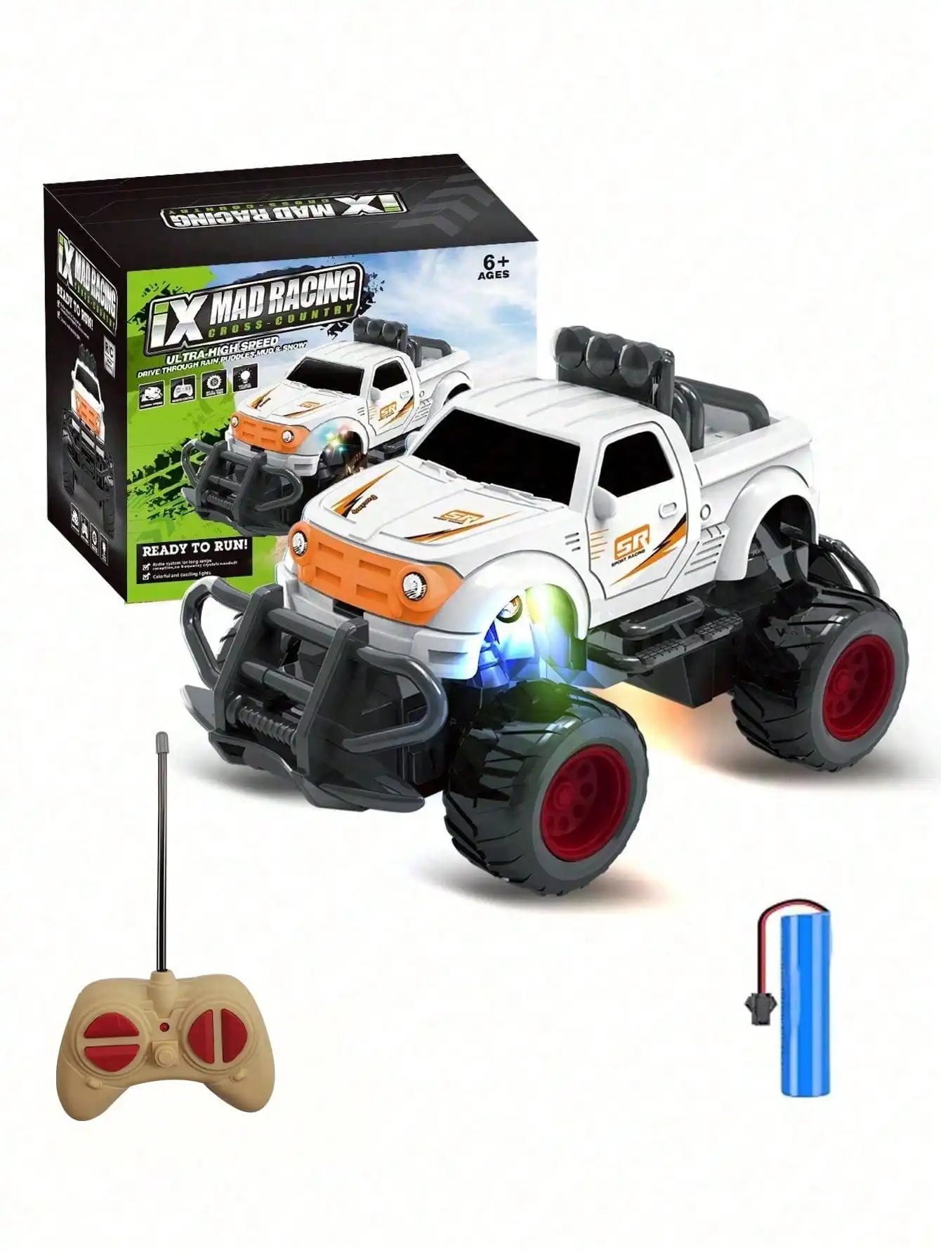 

1pc RC Off-Road Truck With Lights Remote Control Car Toy Gift For Boys 3-12 Years Christmas Halloween New Year