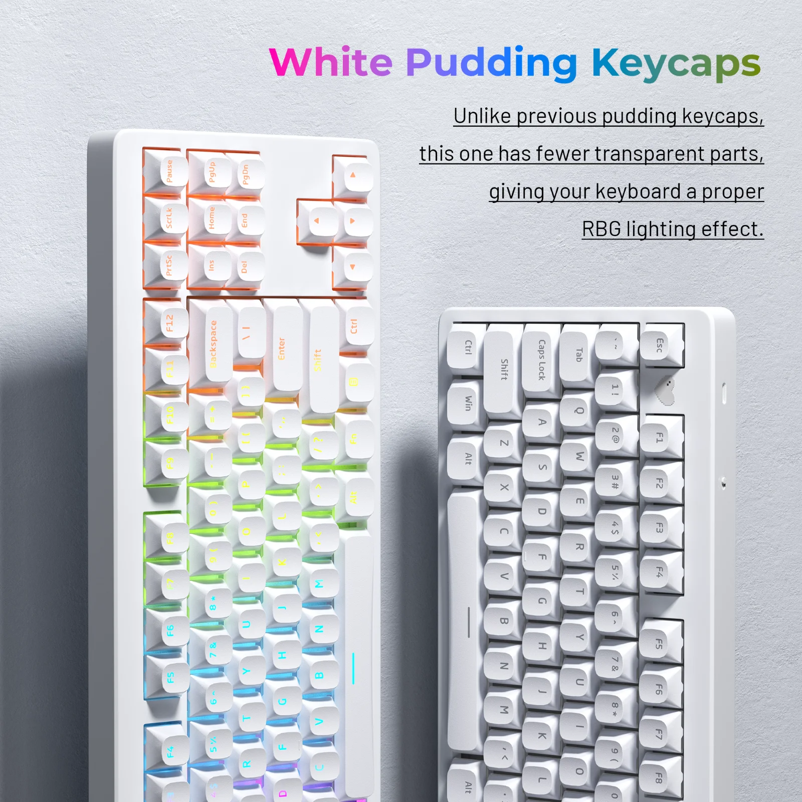 XVX ufuk çizgisi puding Keycaps mekanik klavye için beyaz Keycaps PBT anahtar kap Set 117 tuşları ile parlayın