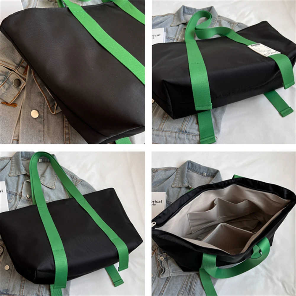 Bolso de hombro Oxford de gran capacidad y alta calidad para mujer, bolsos de compras a la moda de Color sólido, bolso de viaje para mujer